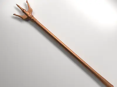 Trident metal spear 3D model