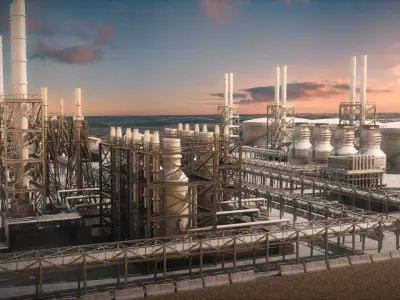 oil factory 3D model purchase