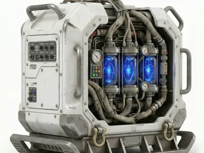 Realistic Sci-Fi Portable Generator 3D Model Low-poly 3D model