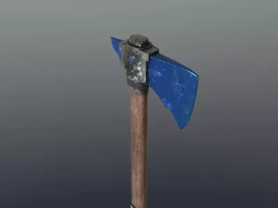 Axe - Sapphire Low-poly 3D model