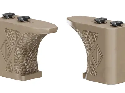 IRREGULAR DEFENSE GRIP AND RAIL COVER Low-poly 3D model