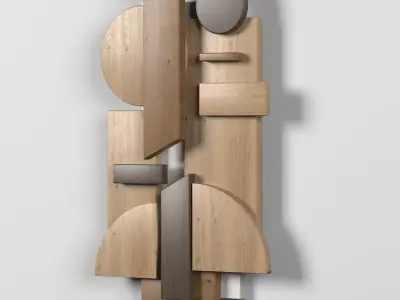 Wall shapes Decoration - Wood - 35x60 - Collection - Part 4 3D model
