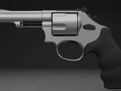 Revolver Low-poly 3D model 18