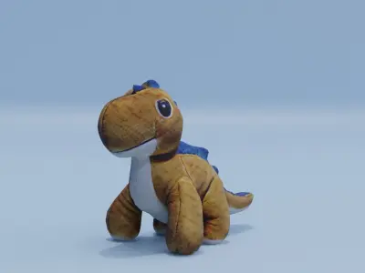 Dinosaur Plush Toy Low-poly 3D model