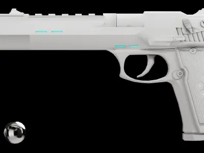 Sci-fi colt Low poly Game Ready 3D model Low-poly 3D model
