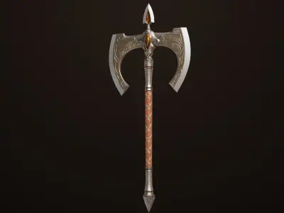 Battle Axe12 All PBR Unity UE Textures Included Low-poly 3D model