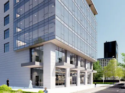 office building Low-poly 3D model 3