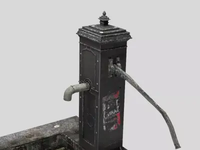 Victorian Hand Water Pump Black Model 3D model