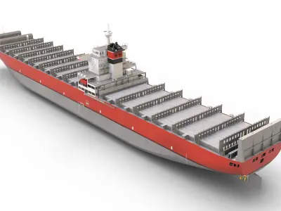 Cargo container ship 300m Low-poly 3D model