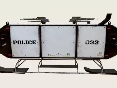 futuristic police spaceship 3D model