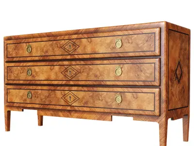 Antique chest of drawers Louis 3D model