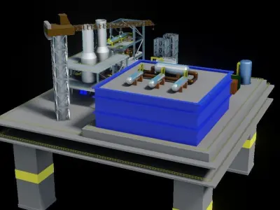 Oil Rig Platform 3D model purchase