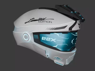 Sci-fi helmet-white Free 3D model
