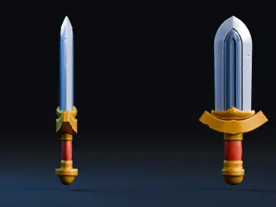 Low poly - Stylized Game Items - Sword Low-poly 3D model