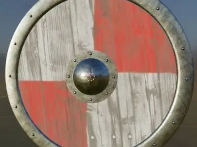 Viking shield Low-poly 3D model 8