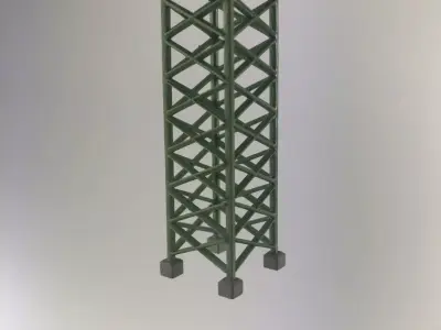 Transmision tower 3x110kV mod2 1-87 resin 3D print model