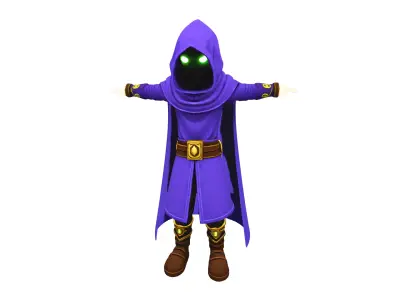 character magician game reader Low-poly 3D model