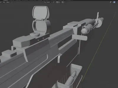 AK47 Kalashnikov Rifle with scope and laser  3D model
