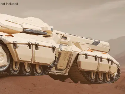 Sci Fi Artillery Battle Tank Sand Color  purchase 3D model