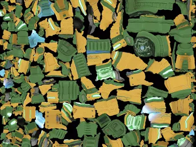 Green and Yellow Gun 3D model