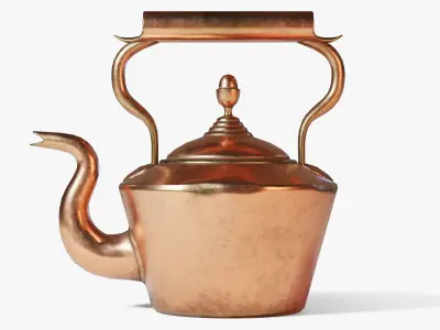 Copper Kettle Low-poly 3D model