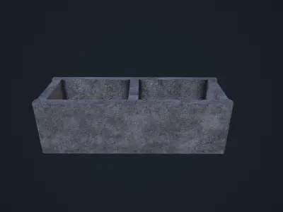 Concrete Brick Low-poly 3D model purchase