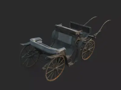 around the 17th century horse-drawn carriages 3D model