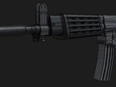 Daewoo K1a Korean SMG 3D model
