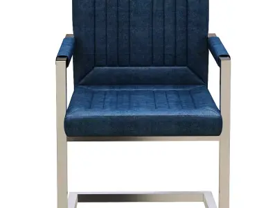 Dining chair leather and metal Low-poly 3D model purchase