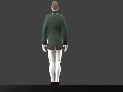 INFANTRY OFFICER in City dress Low-poly 3D model