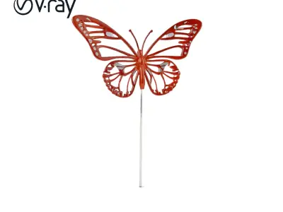 Butterfly Metal Art Model Pack Low-poly 3D model