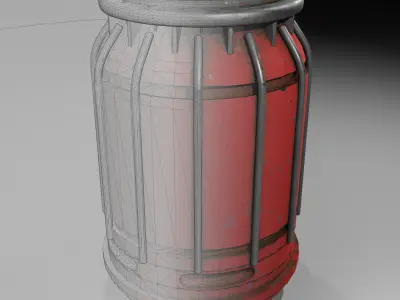 Sci-Fi Rusty Barrel Low-poly 3D model