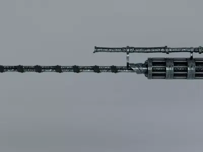 Steam punk sniper Low-poly 3D model