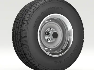 VINTAGE WHEEL AND TIRE 8 3D model