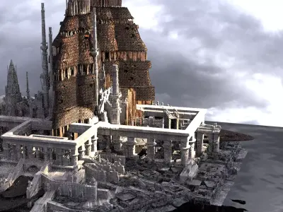 Sci fi Tower Palace future 3D model