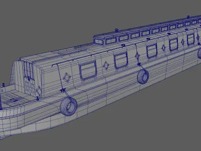 Narrowboat british canal boat 3D model