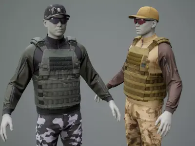 Tactical Gear Pack PRO 01 Low-poly 3D model