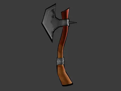 Stylized Low Poly Painterly Axe Low-poly 3D model