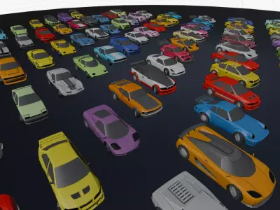Low Poly Cars Pack Game Ready 3D Models Collection  Low-poly 3D model