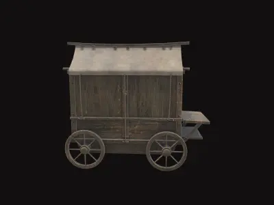 Medieval Cart V02 Low-poly 3D model