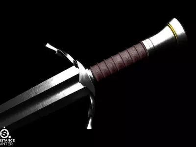 Boromirs sword from LOTR series Low-poly 3D model