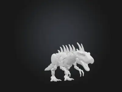 Futuristic Bio Mechanical Dinosaur Creature 3D Model Low-poly 3D model
