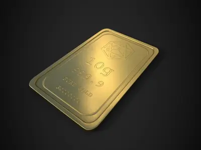 Gold Bar 10g Low-poly 3D model