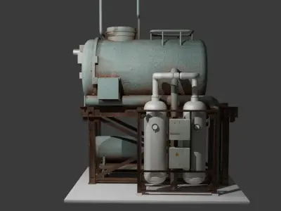 industrial gas tower Low-poly 3D model