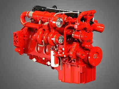  X12 Heavy Duty Truck Engine - 6 Cylinder Diesel Engine  3D model