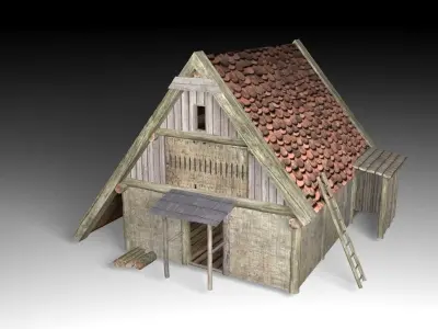 Medieval village Low-poly 3D model purchase