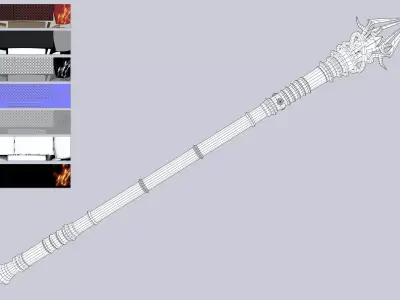 Imperial scepter Low-poly 3D model purchase