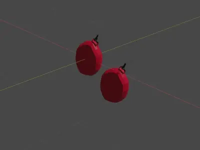 aretes two earrings in program 3D model
