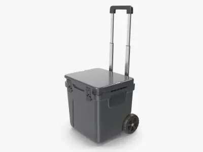  Wheeled Cooler With Retractable Handle 3D Model 