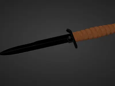 Military combat knife 3D model